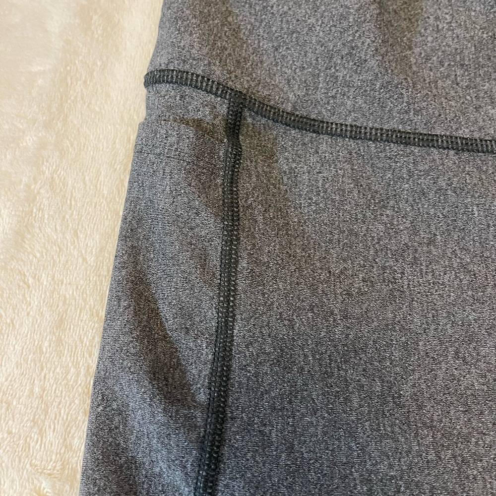 Under Armour HeatGear Capri Leggings Charcoal Gray High Waisted w/ Side Pocket - Picture 2 of 8